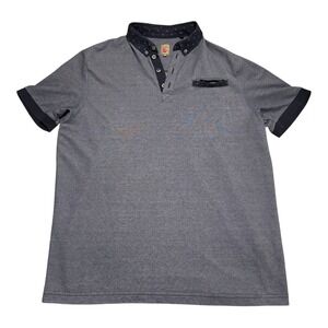 Gramicci Gray Blue Logo Pocket Cotton Blend‎ Polo Shirt Men's Large